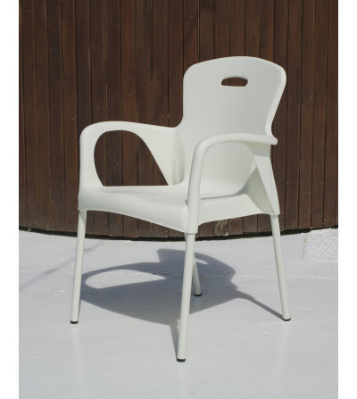 SILLON ACERO RESINA ALMERA-3 CREMA